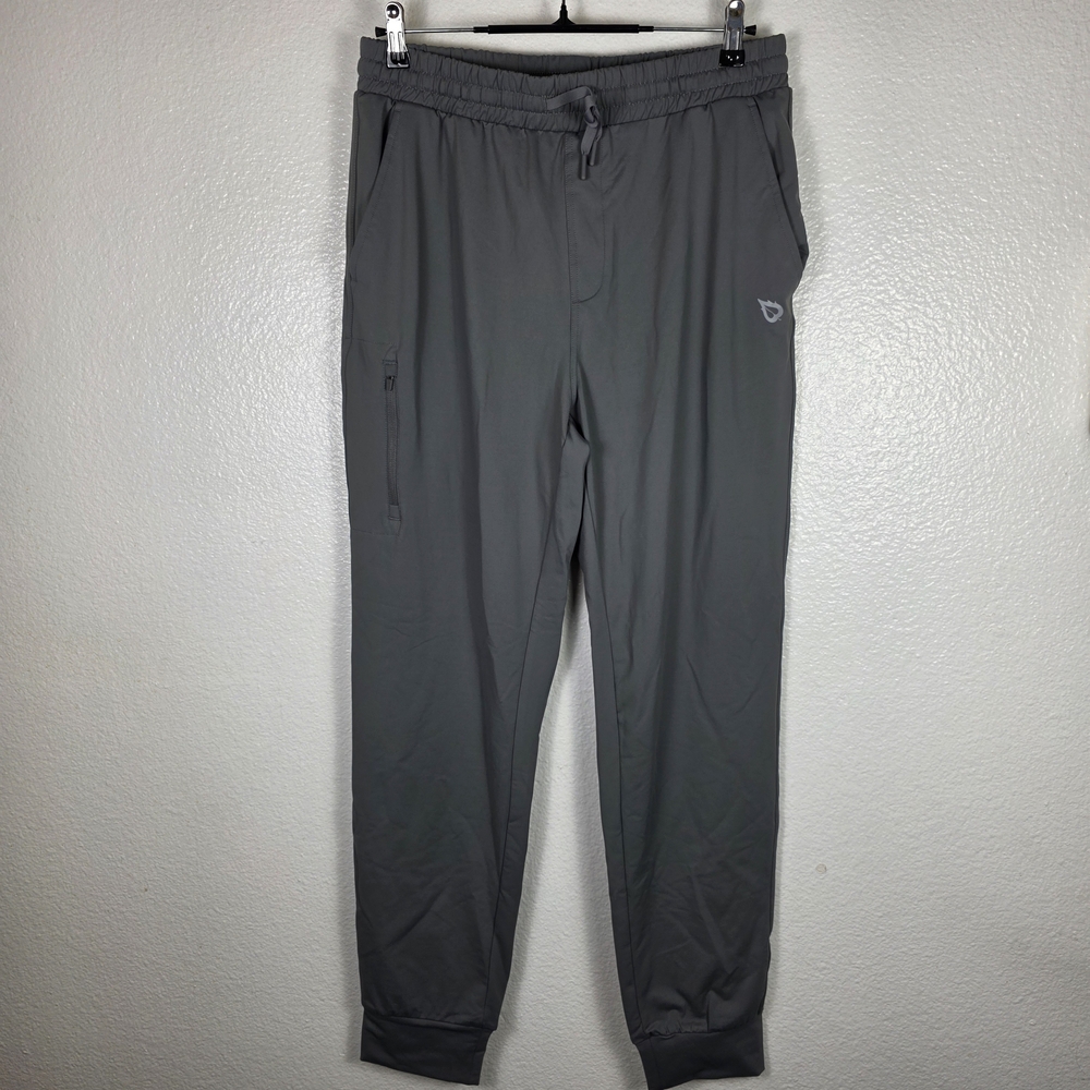 Baleaf Men's Fleece Lined Active Pants Zipper Pockets Water Resistant Size L
